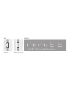 Listello Luxor Concreto Stone 8 mm x 20 mm x 2,45 m 2